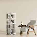 YOWOS Rotating Bookshelf Tower, 360° Display Spinning Bookcase, Bamboo by YOWOS