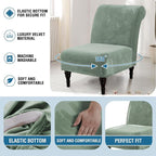 H.VERSAILTEX Armless Accent Chair Covers Thick Velvet Armless Chair Slipcovers - Image 6