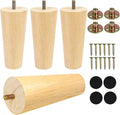 Yaliuliu 8 Inches Furniture Legs Round Solid Wood Sofa Legs Replacement Legs by Yaliuliu