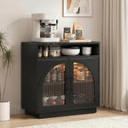 Sideboard Buffet Cabinet with Storage, 31.5" Coffee Bar Cabinet with LED Lights by SOLACEFURNITURE