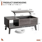 LYNCOHOME Fluted Lift Top Coffee Table - Image 2