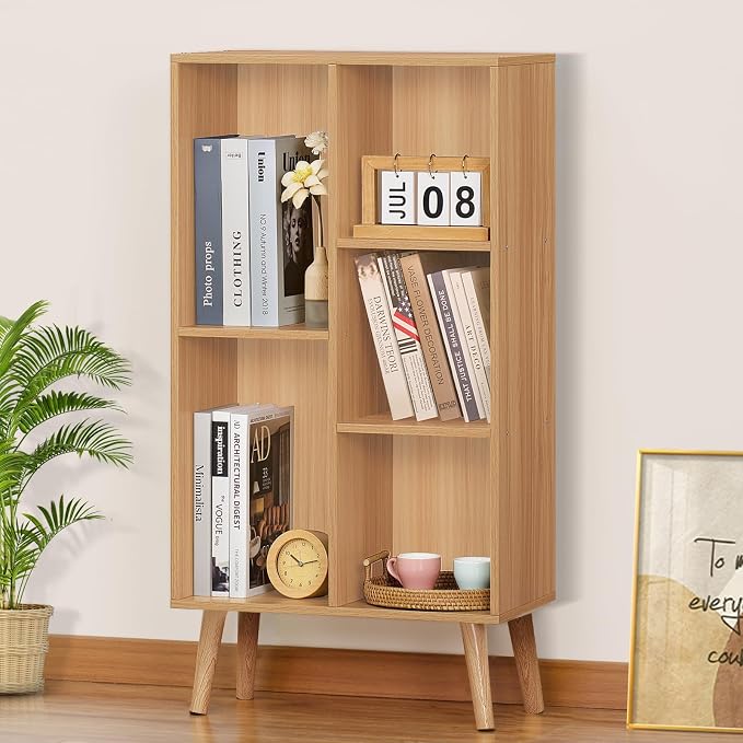 LEYAOYAO Wooden 5 Cube Bookshelf, Natural 3 Tier Book Shelf by LEYAOYAO-Findtheshiningpointofyourideallife%EF%BC%81