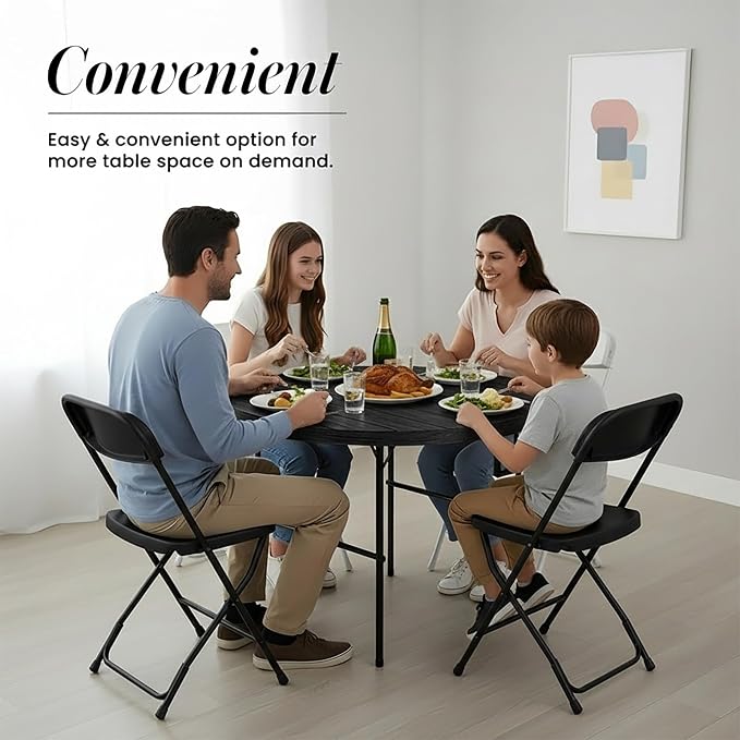 Our Modern Space 3.5 Feet Circular Round Foldable Table - Image 3