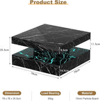 HedoAjim Black Marble LED Coffee Table - Image 9