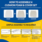 AAAAAcessories D-Shaped Chair Cushions, Machine-Washable Cover, Natural Sand - Image 9