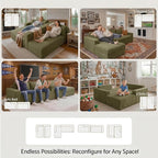 108" Boneless Couch Modular Sectional Sofa, L-Shaped Couch - Image 7