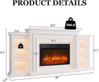 80" LED Lights Electric Fireplace - Image 2