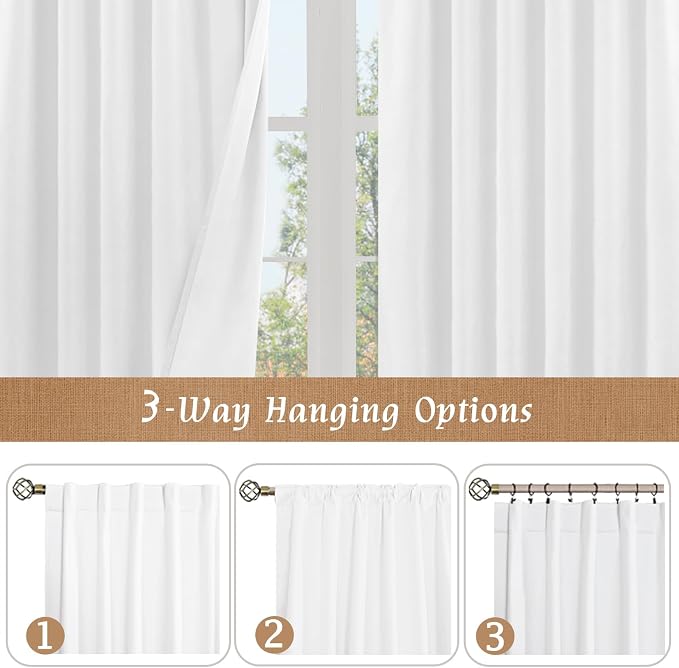 Full Blackout Linen Curtains 60 Inch - Image 8