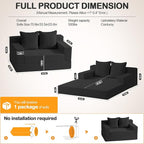Erament Loveseat Boneless Convertible Sofa Bed, Folding Floor Futon Sleeper - Image 2