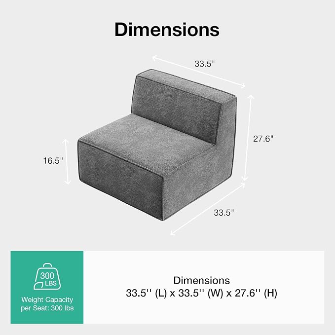 Novilla Modular Sectional Sofa, No Assembly Cloud Sectional Couch - Image 2