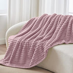 BEDELITE Ribbed Twin Blanket for Couch & Bed, Berry Purple, Warm Yet Lightweight - Image 7