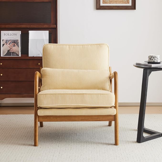 Karl home Mid-Century Modern Accent Chair, Living Room Chairs - Image 4