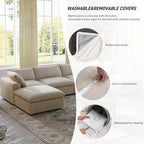 Cloud Modular Sectional Sofa Couch, 120.45" Convertible Couches 3 Seater Sofa - Image 4