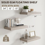 Dreamland Floating Shelves 24inch, 2 Pack Rustic Wooden Wall Shelves, Wall - Image 3