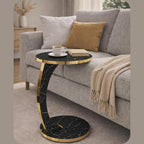 Luxury C Shaped Golden Effect Side Table - Image 6