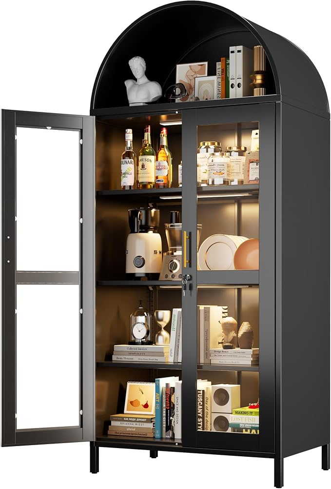 78.74'' H Tall Metal Arched Cabinet - Image 8