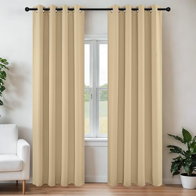 Joydeco Long Blackout Curtains for Bedroom & Living Room 120 Inch 2 Panels | by JOYDECO
