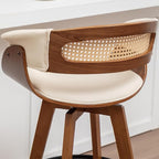 Set of 4 Rattan Swivel Bar Stools - Image 8