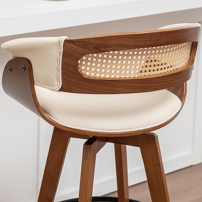 Set of 3 Rattan Swivel Bar Stools - Image 8