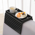 GEHE Bamboo Sofa Arm Tray, Foldable Couch Arm Tray Side Table, Anti-Falling by GEHE