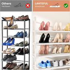 LANTEFUL 11 Tiers Tall Shoe Rack Holds 55 Pairs of Shoes - Image 6