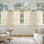 MIULEE Cream Sheer Curtains 63 Inches Long 4 Panels 42 x 63 Inches | Light - Image 4