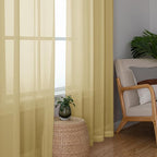 Simplebrand Gold Sheer Curtains 96 Inches Long, Light Filtering Rod Pocket - Image 7