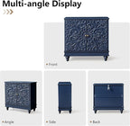 weselon Accent Cabinet Set of 2, Luxury Carving Board Buffet Cabinet - Image 8