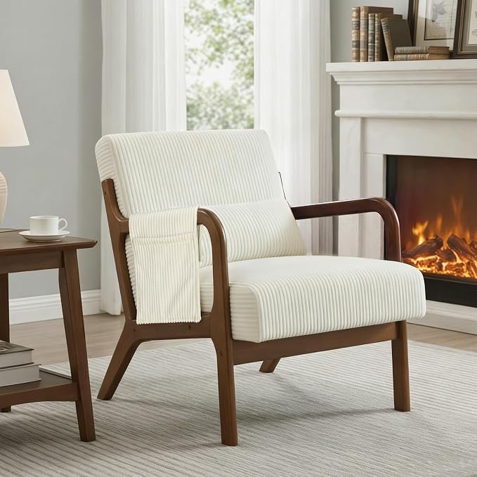 DUMOS Mid Century Modern Accent Chair, Upholstered Armchair by DumosLifestyle
