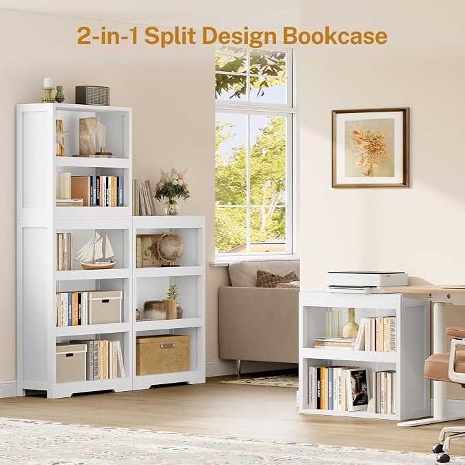 TEENFON 64.2" Bookcase, 5-Tier Open Bookshelves and Bookshelf, Freestanding - Image 4