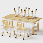 Brelley Kids Table and 4 Chairs Set, Height Adjustable Toddler Table and Chair - Image 2