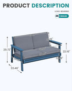 SERWALL HDPE Outdoor Patio Loveseat - Image 9