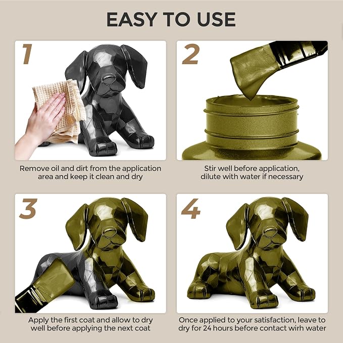 Nicpro Metallic Brass Acrylic Paint, 8.45oz/250ml Large Brass Leaf Paint - Image 8