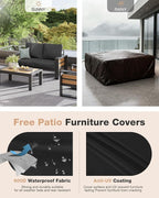 Aoxun Aluminum Patio Furniture Set, 4 Piece Luxury Outdoor Sectional - Image 8