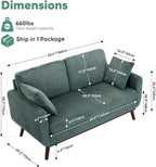 Kingfun 65" Corduroy Love Seat - Image 2