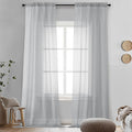 Light Grey Sheer Curtains 96 Inches Long 2 Panels by OVZME