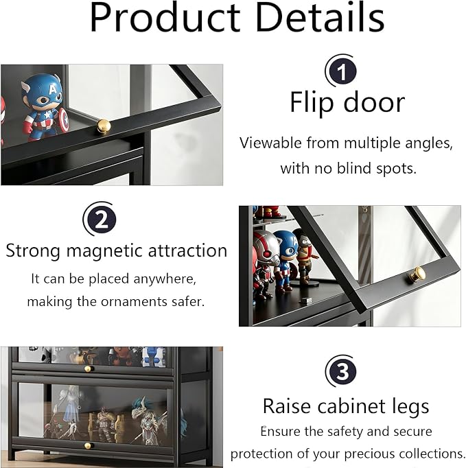 Display Cabinet with Acrylic Door, 5-Tier Curio Display Cabinet, Display Case - Image 3