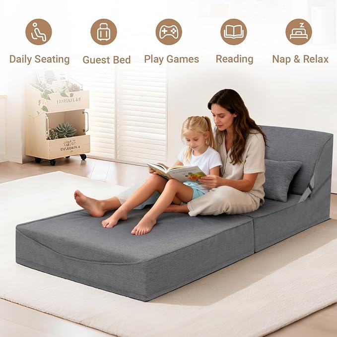 BeBen Folding Sofa Bed Chair, Convertible Sleeper Chair Futon Couch, Foldable - Image 8