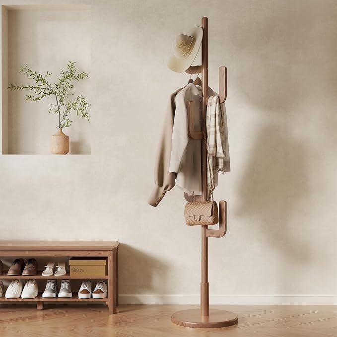 Muwuele Solid Wood Cactus Coat Rack, Freestanding Coat Rack by Muwuele