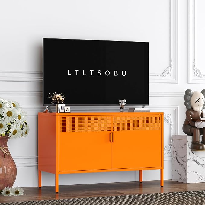 Orange Metal Storage Cabinet by LTLTSOBUMetalCabinet