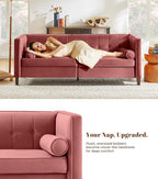 Dreamsir 78'' W Velvet Sofa, Mid-Century Modern Love Seats Sofa Furniture - Image 4