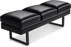 Furmax Waiting Room Chairs Faux Leather Office Guest Chair, 59.6 Inches by Furmax