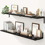 Fun Memories Deep Floating Shelves, 48W x 8D Floating Shelves Set of 2 by FunMemories