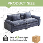 Oprisen 86" Modular Sectional Sofa, Comfy Cloud Couch Sectional Sofa, Chenille - Image 2