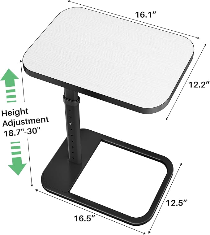 Kitstorack TV Tray Table, Adjustable Height & Rounded Metal Corners, Snack Table - Image 2