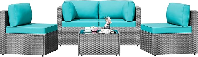 Patio Furniture Sets, 5 Piece Outdoor Sectional Sofas, Wicker Rattan Outdoor by Shintenchi%7CFurnitureMadeforRealLife