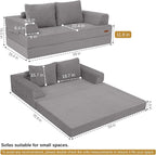 COMAX Futon Sofa Bed, Convertible Folding Sofa Bed, Boneless Couch Loveseat - Image 2