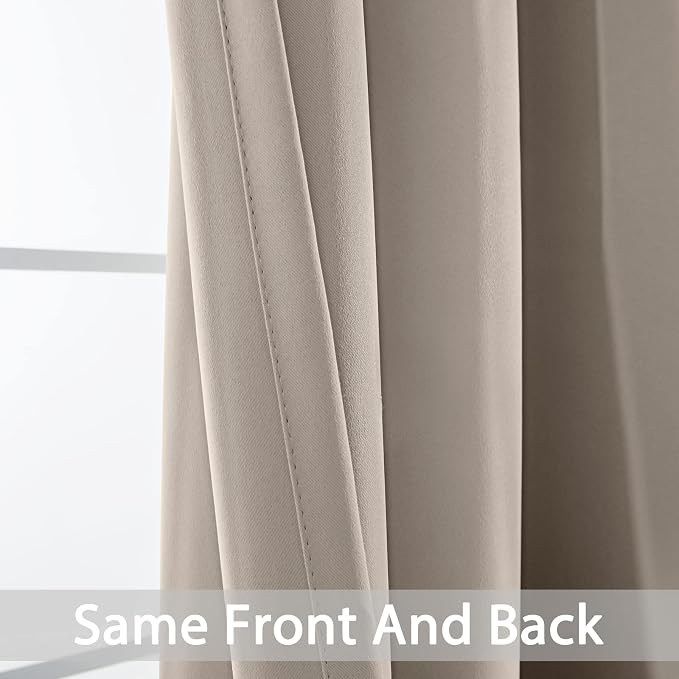 Yakamok Room Darkening Curtains 62x84 inch Length Natural-Living Room | 2 panels - Image 4