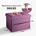 LINMAGCO Storage Ottoman Folding Foot Stool Foot Rest - Image 2