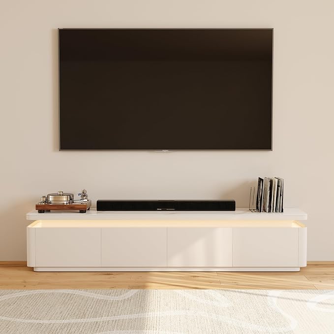 POVISON Fully Assembled 79" Mid-Century Modern TV Stand - Image 6